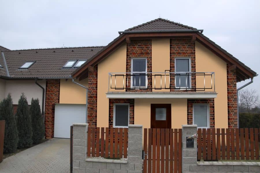 Návrh fasády s cihlovým obkladem - varianta 2