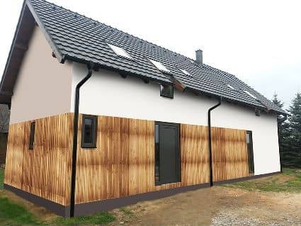 Dřevěný fasádní obklad - varianta 1 - přední pohled