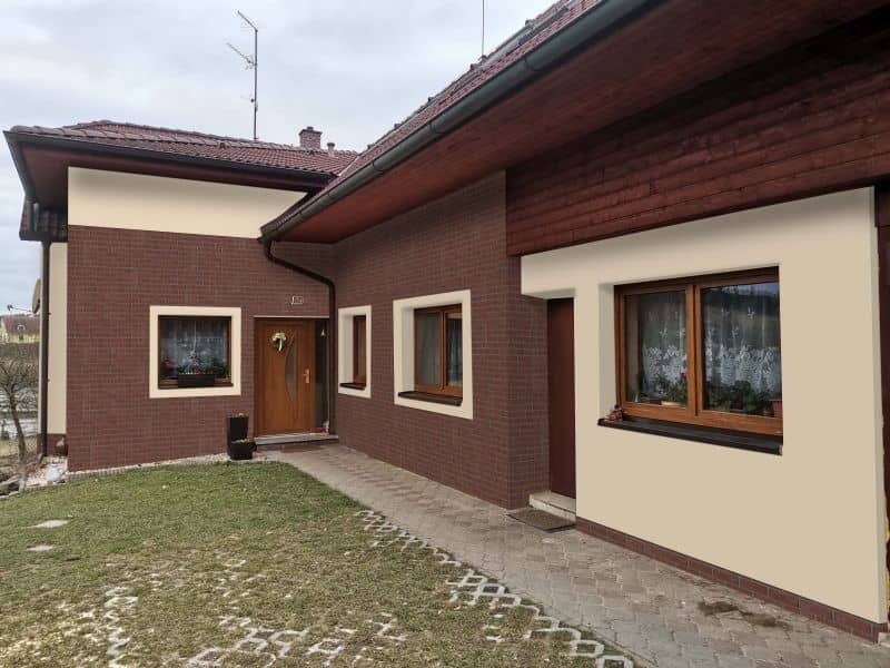 Cihlový obklad na fasádě - přední pohled