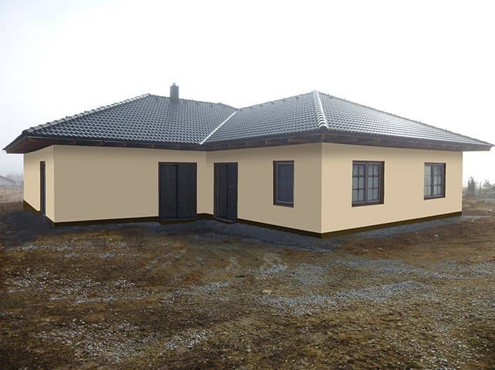 Návrh barevnosti fasády - varianta 2 - přední pohled