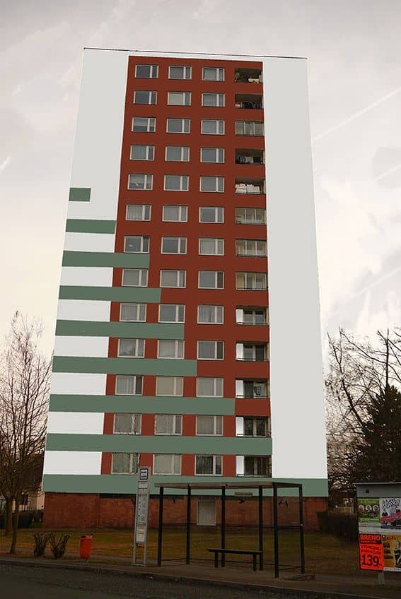 Návrh revitalizace fasády - varianta 3